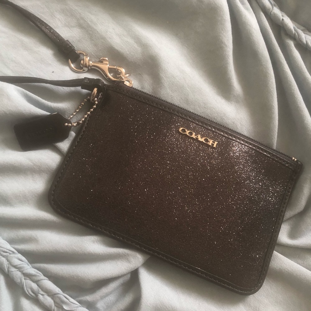 Coach Black Glitter Wristlet